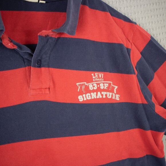 Levi's Stripe Polo Button Up Tee - Picture 5 of 8